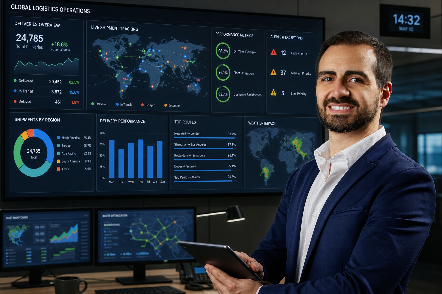 Painel de indicadores logísticos